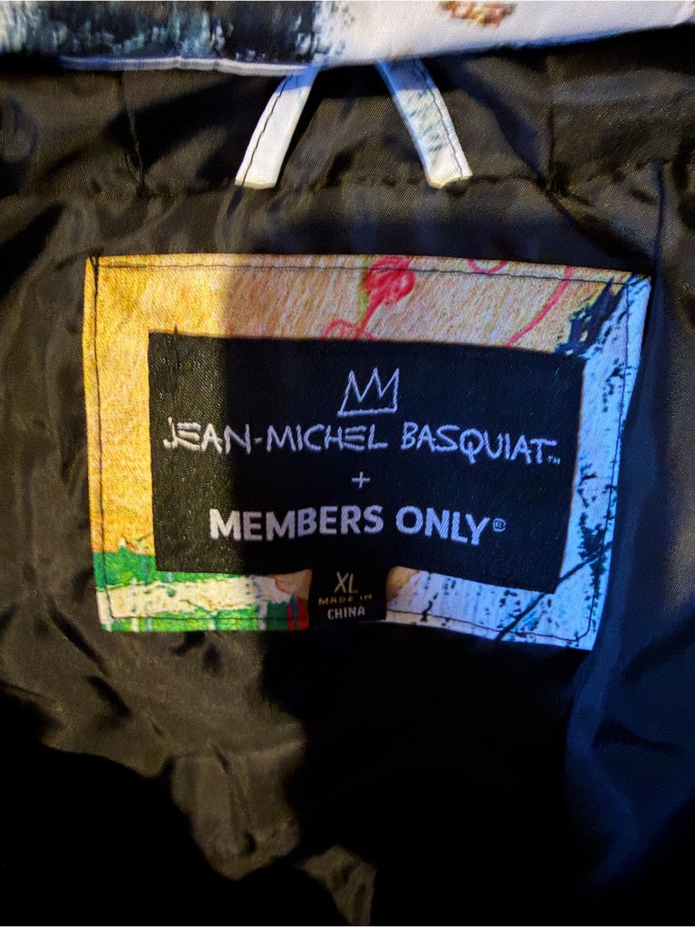 Members Only Multicolor Graffiti-Print Puffer Jacket - White Base - Picture 2 of 2